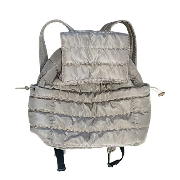 Street Level Boutique Puffer Backpack Tan Beige Medium-Sized - Picture 4 of 14